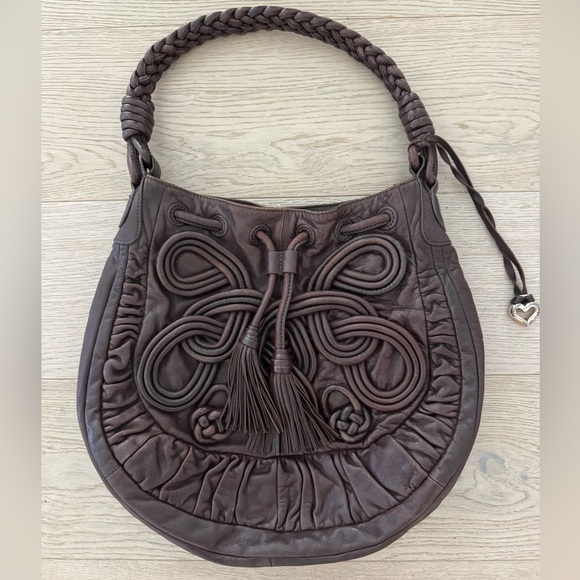 BRIGHTON Lockheart Masterpiece Gabby Brown Pretzel Hobo Shoulder Bag - Picture 1 of 13